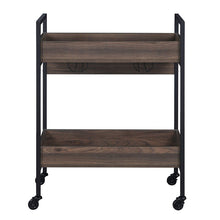 Load image into Gallery viewer, Jerrick 28&quot; Serving Cart in Walnut &amp; Black Finish