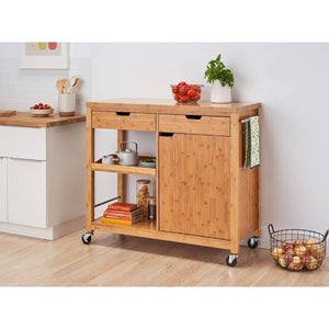 PRO EcoStorage Bamboo Kitchen Island with Cabinet