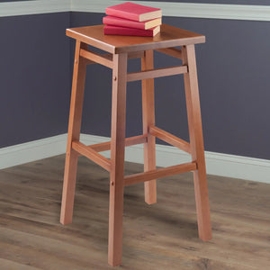 Winsome Wood Carter Square Seat Bar Stool in Teak 