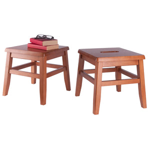 Winsome Wood Kaya 2-Pc Conductor Stool Set in Teak