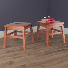 Load image into Gallery viewer, Winsome Wood Kaya 2-Pc Conductor Stool Set in Teak