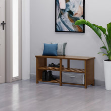 Load image into Gallery viewer, Winsome Wood Keystone Bench, 2-Tier Shoe Storage in Teak