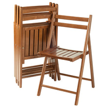 Load image into Gallery viewer, Winsome Wood Robin 4-Pc Folding Chair Set in Teak