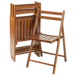 Winsome Wood Robin 4-Pc Folding Chair Set in Teak