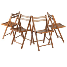 Load image into Gallery viewer, Winsome Wood Robin 4-Pc Folding Chair Set in Teak