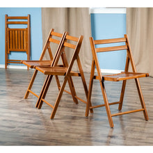 Load image into Gallery viewer, Winsome Wood Robin 4-Pc Folding Chair Set in Teak