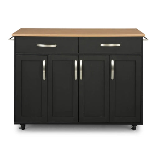 Homestyles Storage Plus Black Kitchen Cart