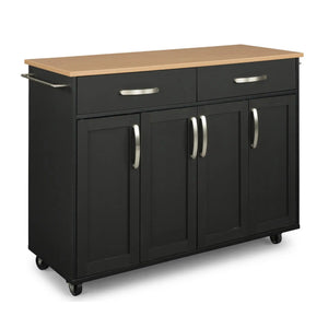 Homestyles Storage Plus Black Kitchen Cart