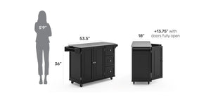 Homestyles Dolly Madison Black Kitchen Cart