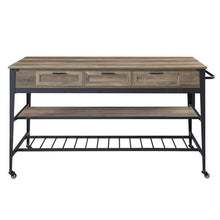 Load image into Gallery viewer, Macaria Kitchen Island in Rustic Oak &amp; Black Finish