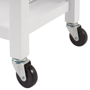 Kitchen Cart with Drawers & Tray | White