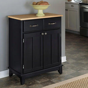 Homestyles Mountain Lodge Buffet with Natural Wood Top in Black