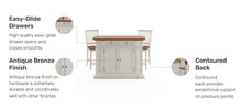 Load image into Gallery viewer, Homestyles Americana Off-White Kitchen Island Set