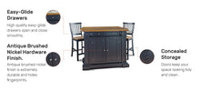 Load image into Gallery viewer, Homestyles Americana Black Kitchen Island Set