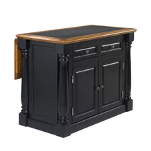 Load image into Gallery viewer, Homestyles Monarch Black Kitchen Island