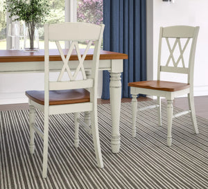 Homestyles Monarch Off-White Dining Chair Pair