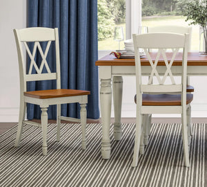 Homestyles Monarch Off-White Dining Chair Pair