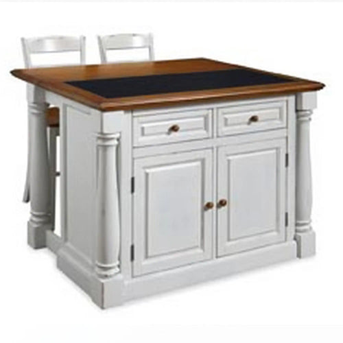 Homestyles Monarch Off-White Kitchen Island Set