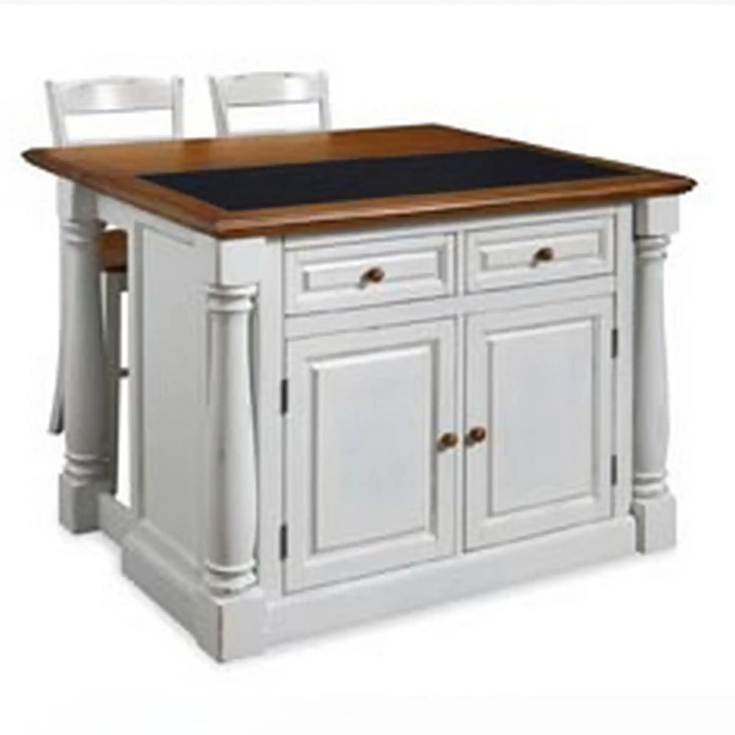 Homestyles Monarch Off-White Kitchen Island Set