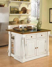 Load image into Gallery viewer, Homestyles Monarch Off-White Kitchen Island Set