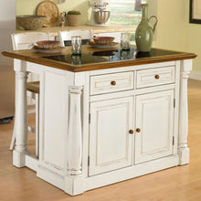 Load image into Gallery viewer, Homestyles Monarch Off-White Kitchen Island Set
