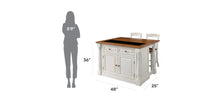 Load image into Gallery viewer, Homestyles Monarch Off-White Kitchen Island Set