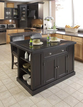 Load image into Gallery viewer, Homestyles Nantucket Black 3 Piece Kitchen Island Set