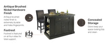 Load image into Gallery viewer, Homestyles Nantucket Black 3 Piece Kitchen Island Set