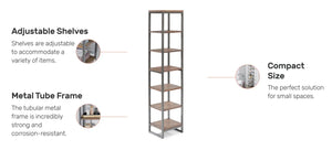 Homestyles Barnside Gray Seven Tier Shelf