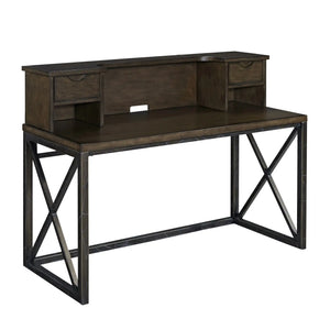 Homestyles Xcel Brown Writing Desk and Hutch