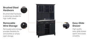 Homestyles Buffet Of Buffets Black Buffet with Hutch