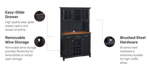 Homestyles Buffet Of Buffets Black Buffet with Hutch