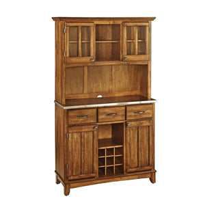 Homestyles Buffet of Buffets Brown Buffet with Hutch