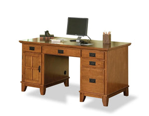 Homestyles Arts & Crafts Brown Pedestal Desk