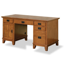Load image into Gallery viewer, Homestyles Arts &amp; Crafts Brown Pedestal Desk