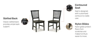 Homestyles Arts & Crafts Black Dining Chair Pair