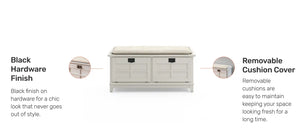 Homestyles Arts & Crafts Off-White Storage Bench