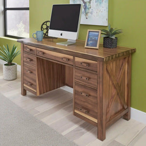 Homestyles Forest Retreat Brown Pedestal Desk