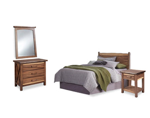 Homestyles Forest Retreat Brown Queen Bed, Nightstand, Chest, and Mirror