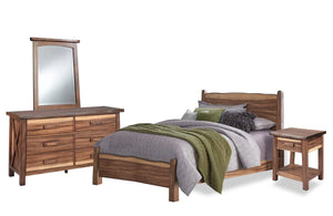 Homestyles Forest Retreat Brown Queen Bed, Nightstand, Dresser, and Mirror