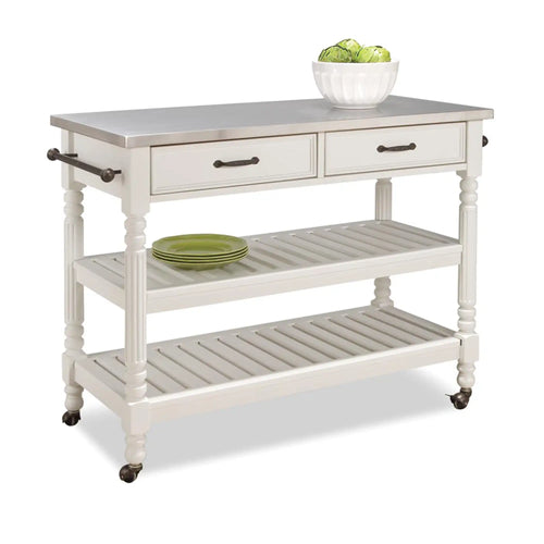 Homestyles General Line Off-White Kitchen Cart