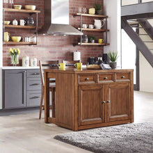 Load image into Gallery viewer, Homestyles Sedona Brown 3 Piece Kitchen Island Set