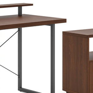 Homestyles Merge Brown Desk, Monitor Stand and File Cabinet