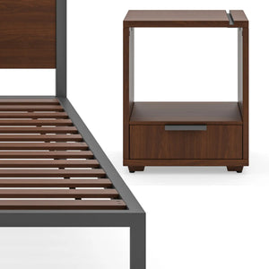 Homestyles Merge Brown Queen Bed with Two Nightstands