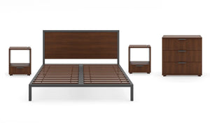 Homestyles Merge Brown Queen Bed, Two Nightstands and Chest
