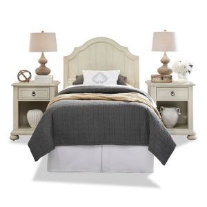Homestyles Provence Off-White Twin Headboard and Two Nightstands