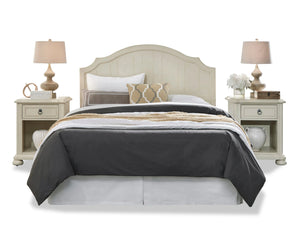 Homestyles Provence Off-White Queen Headboard and Two Nightstands