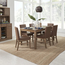 Load image into Gallery viewer, Homestyles Big Sur Brown Dining Table and 6 Upholstered Chairs