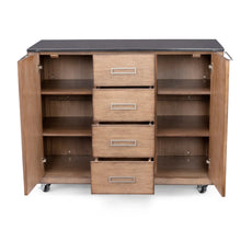 Load image into Gallery viewer, Homestyles Big Sur Brown Oak Kitchen Cart with Black Granite Top