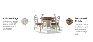 Homestyles French Countryside Off-White 5 Piece Dining Set